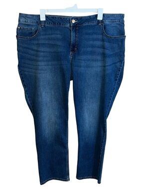 Lee Riders Straight Jeans Women’s 26W Blue Medium Wash 46x30